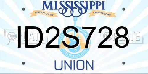 ID2S728 Mississippi License Plate