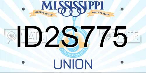 ID2S775 Mississippi License Plate