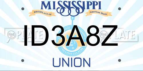 ID3A8Z Mississippi License Plate
