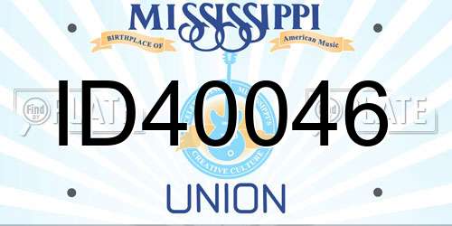 ID40046 Mississippi License Plate