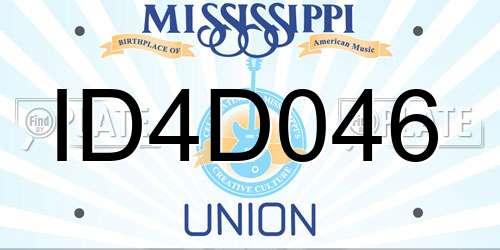 ID4D046 Mississippi License Plate