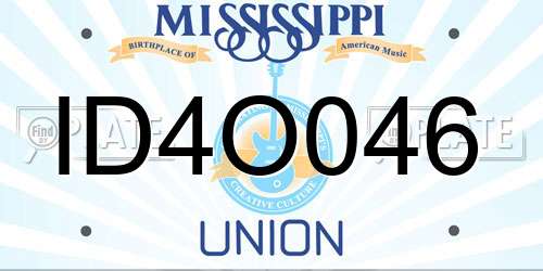 ID4O046 Mississippi License Plate