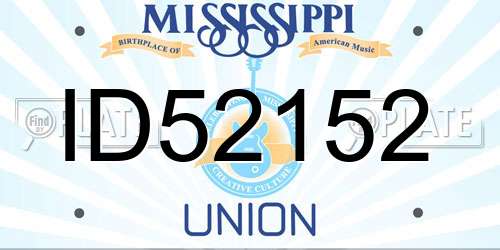 ID52152 Mississippi License Plate