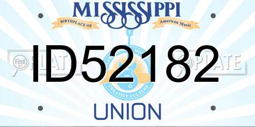 ID52182 Mississippi License Plate