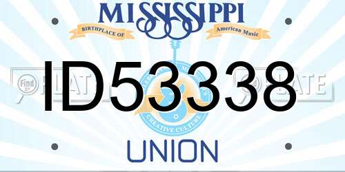 ID53338 Mississippi License Plate
