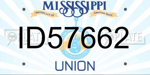 ID57662 Mississippi License Plate