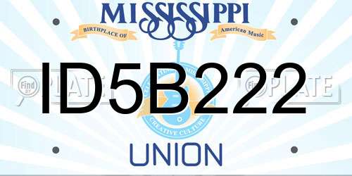 ID5B222 Mississippi License Plate