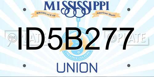 ID5B277 Mississippi License Plate