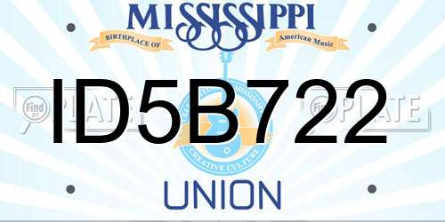 ID5B722 Mississippi License Plate