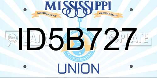ID5B727 Mississippi License Plate