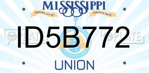 ID5B772 Mississippi License Plate
