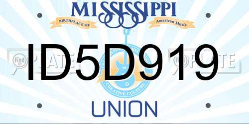 ID5D919 Mississippi License Plate