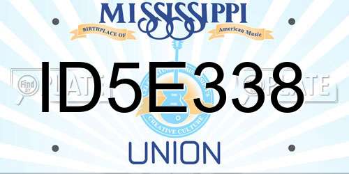 ID5E338 Mississippi License Plate