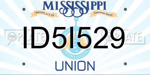 ID5I529 Mississippi License Plate