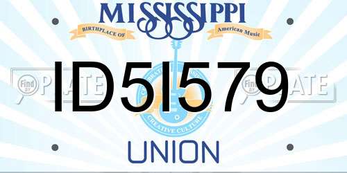 ID5I579 Mississippi License Plate