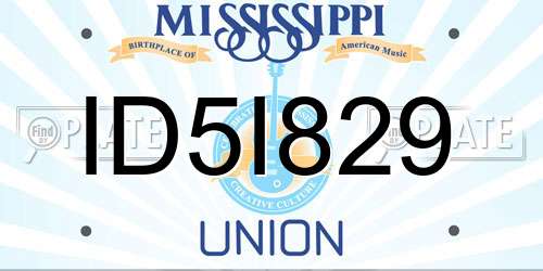 ID5I829 Mississippi License Plate