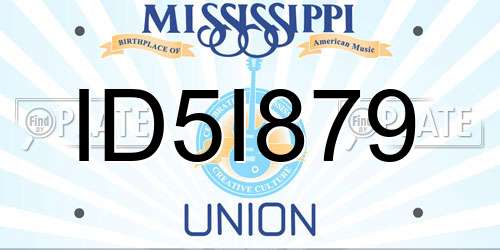 ID5I879 Mississippi License Plate