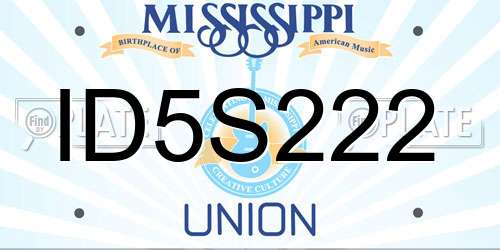 ID5S222 Mississippi License Plate