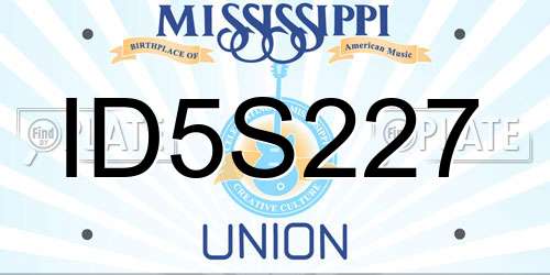 ID5S227 Mississippi License Plate
