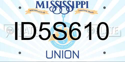 ID5S610 Mississippi License Plate
