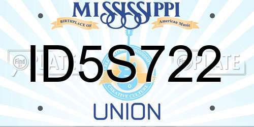 ID5S722 Mississippi License Plate