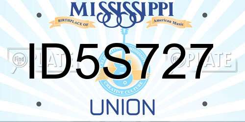 ID5S727 Mississippi License Plate