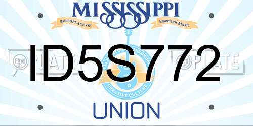 ID5S772 Mississippi License Plate