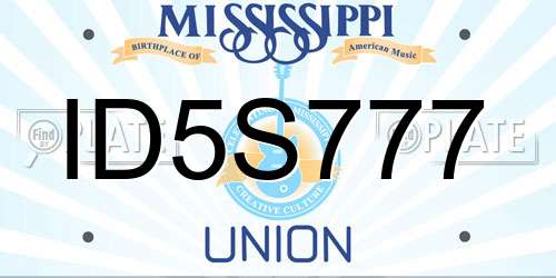 ID5S777 Mississippi License Plate
