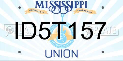 ID5T157 Mississippi License Plate