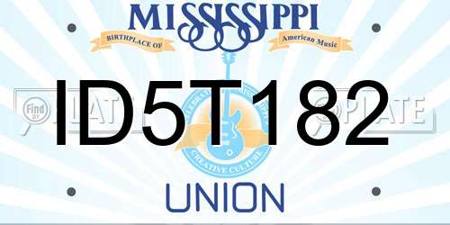 ID5T182 Mississippi License Plate