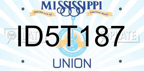 ID5T187 Mississippi License Plate
