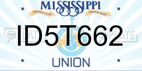 ID5T662 Mississippi License Plate