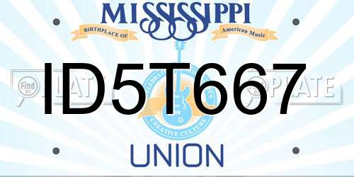 ID5T667 Mississippi License Plate