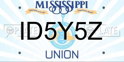 ID5Y5Z Mississippi License Plate