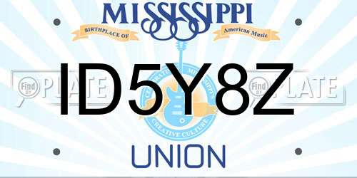 ID5Y8Z Mississippi License Plate
