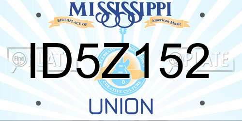 ID5Z152 Mississippi License Plate