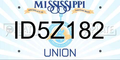 ID5Z182 Mississippi License Plate