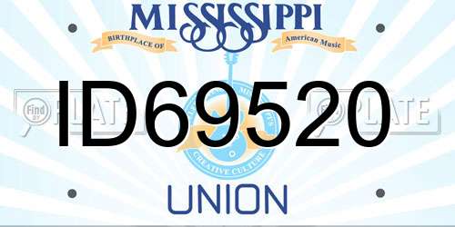 ID69520 Mississippi License Plate