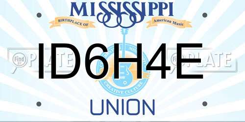 ID6H4E Mississippi License Plate