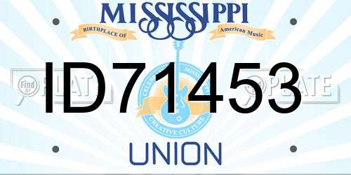 ID71453 Mississippi License Plate