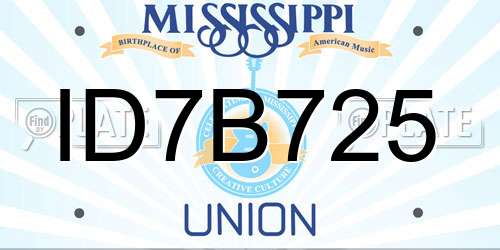 ID7B725 Mississippi License Plate
