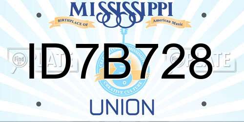 ID7B728 Mississippi License Plate