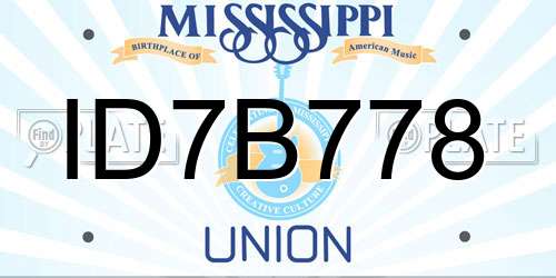 ID7B778 Mississippi License Plate