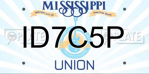 ID7C5P Mississippi License Plate