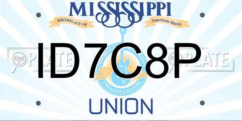 ID7C8P Mississippi License Plate