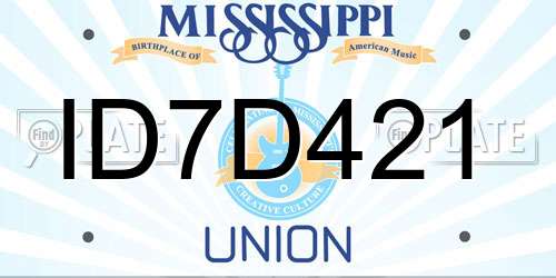 ID7D421 Mississippi License Plate