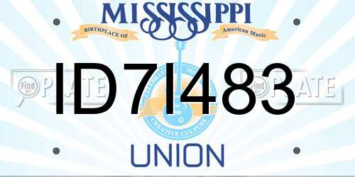 ID7I483 Mississippi License Plate