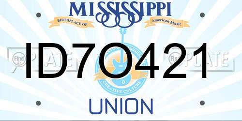 ID7O421 Mississippi License Plate