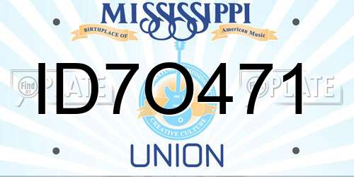 ID7O471 Mississippi License Plate