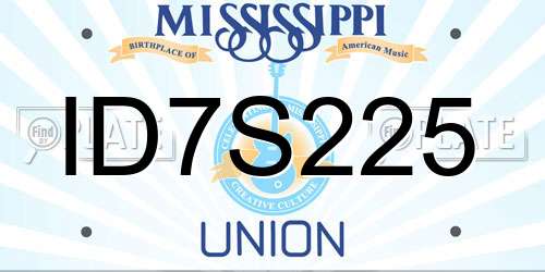 ID7S225 Mississippi License Plate
